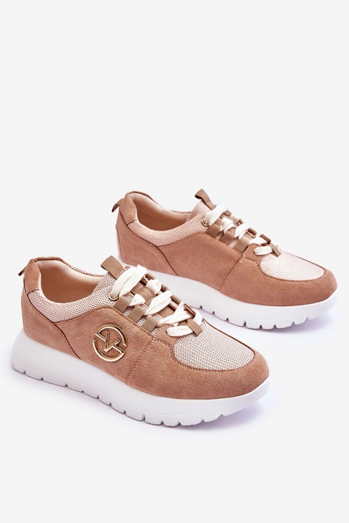 Damskie Buty Sportowe Na Platformie Beżowe Aisha