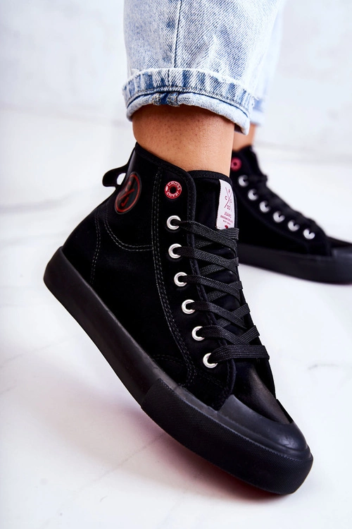 Damskie Wysokie Trampki Cross Jeans JJ2R4055C Czarne