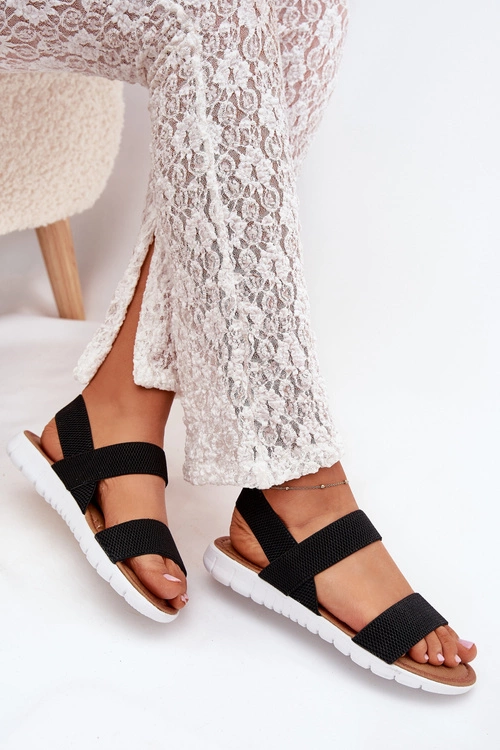 Klasyczne Sandały Damskie Wsuwane Czarne Felira