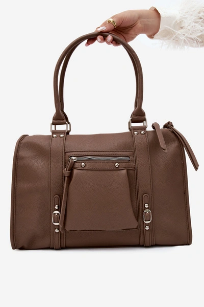 Flora&Co Duża Torebka Skórzana Taupe Nolita