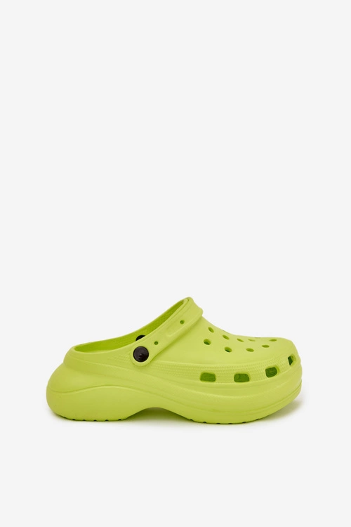 Damskie Piankowe Klapki Limonkowe Elisra