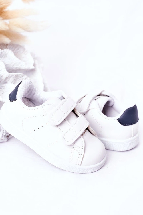 Dziecięce Tenisówki Na Rzepy Biało-Granatowe California