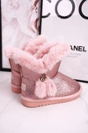 Dziecięce Ocieplane Śniegowce Z Pomponami Różowe Clara