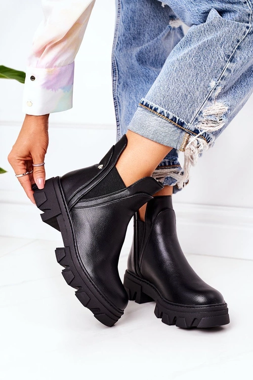 Ocieplane Botki Sztyblety Czarne Hashtag