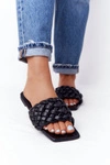 Damskie Plecione Klapki Czarne Cheryl