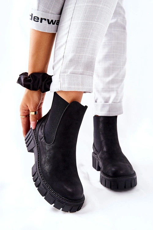 Botki Workery Trapery Ocieplane Sergio Leone TR761 Czarne