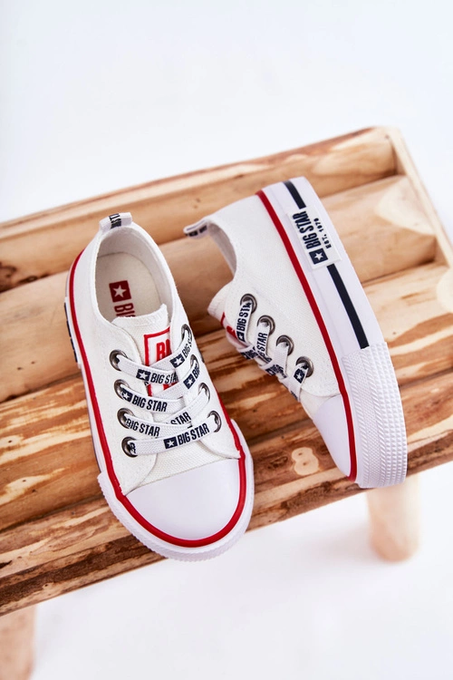 Dziecięce Materiałowe Trampki BIG STAR KK374068 Białe