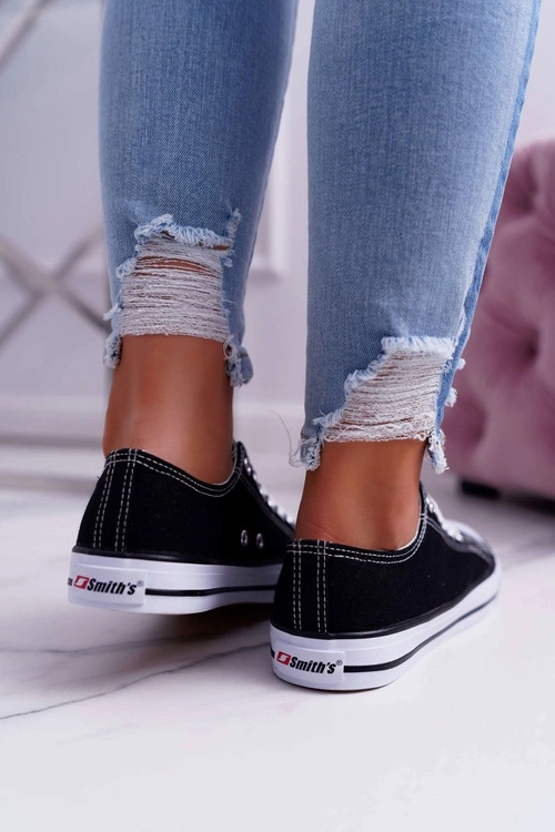 Trampki Damskie Niskie Smith's Czarno Białe