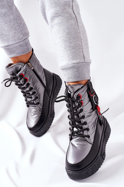 Damskie Śniegowce Srebrne Cascia