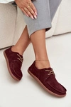 Półbuty Damskie Typu Barefoot Z Naturalnego Zamszu Zazoo 327 Bordowe