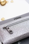 Stylowy Damski Srebrno Szary Portfel Nobo