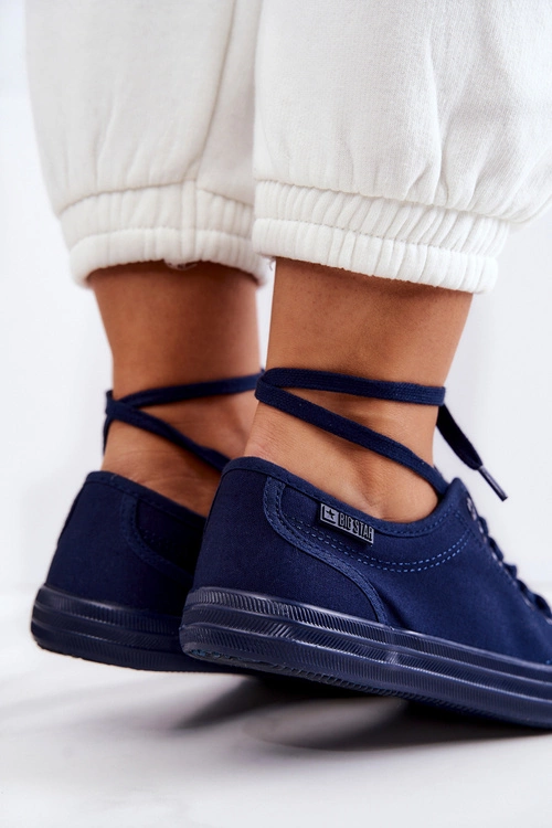 Niskie Damskie Tenisówki Big Star JJ274067 Granatowe