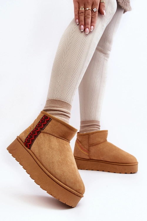 Śniegowce Damskie Na Platformie Ocieplane Camel Lomessa