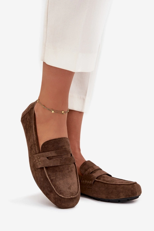 Loafersy Mokasyny Damskie Płaskie Ciemnozielone Roseline