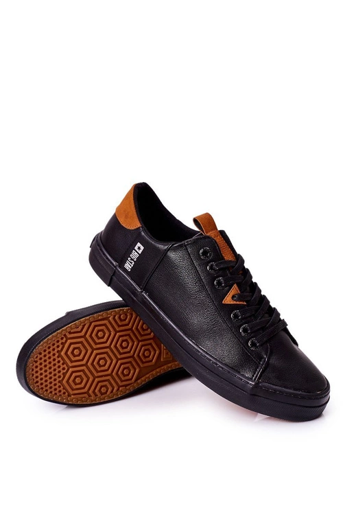 Męskie Skórzane Tenisówki Big Star GG174026 Czarne