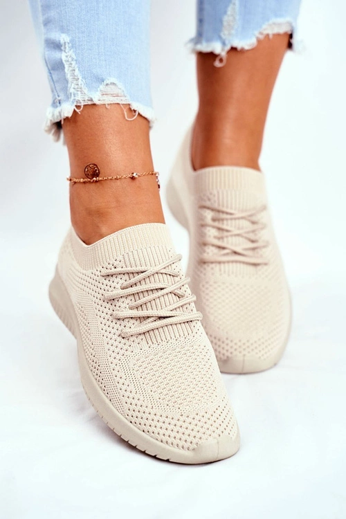 Sportowe Damskie Buty Lekkie Beżowe Glorias