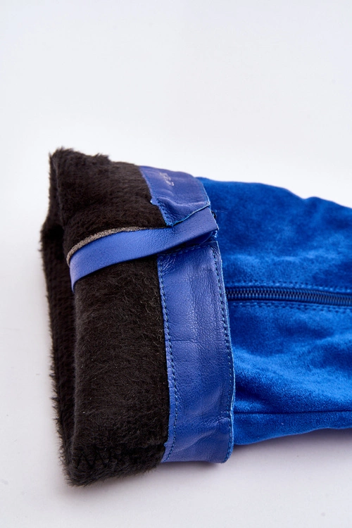 Kozaki Damskie Ocieplane Na Masywnym Obcasie Niebieski Layala