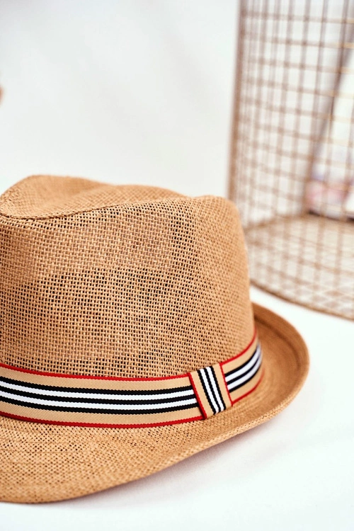 Damski Kapelusz Fedora Brązowy 100% Papier