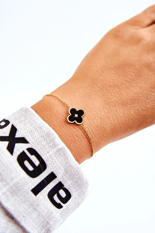 Damska Bransoletka Z Ozdobą Czarno-Złota