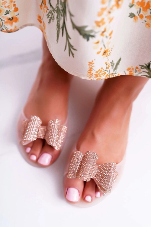 Lu Boo | Gumowe Balerinki Meliski Kokarda Różowe Cindela