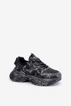 Sneakersy Damskie Z Przetarciami Na Platformie Czarne Seladwen