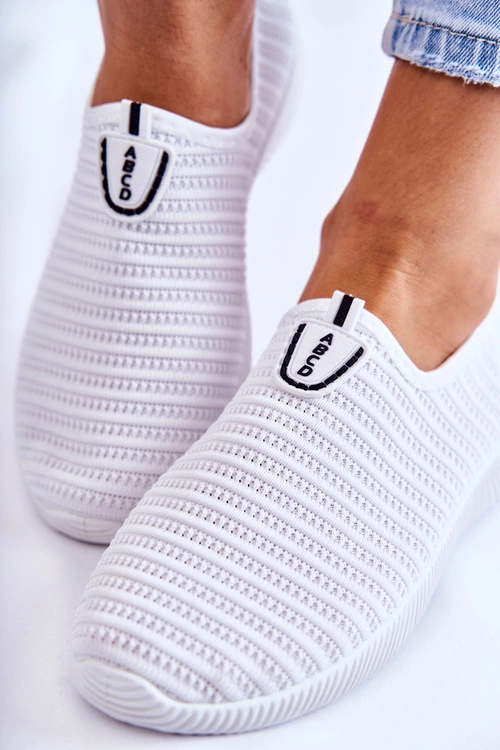 Damskie Buty Sportowe Slip-On Białe Charlien
