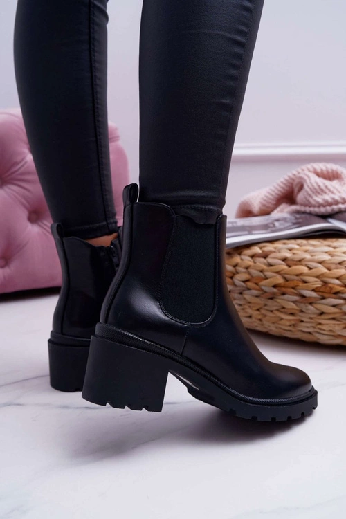 Damskie Botki Czarne Disquared