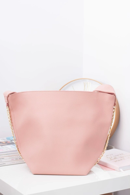 Torebka Damska A4 Shopper Bag Pudrowy Róż