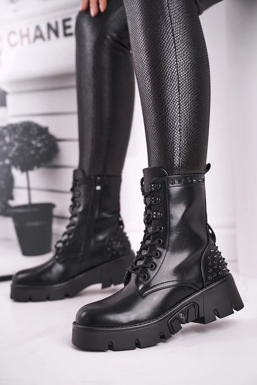 Botki Damskie Na Platformie Grunge Czarne Angels Rock