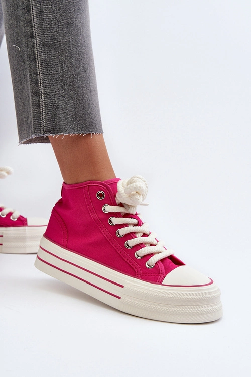 Trampki Damskie Na Platformie Fuksja Aineri