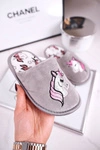 Dziecięce Klapki Papcie Z Jednorożcem Szare Unicorn