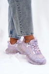 Skórzane Sneakersy Damskie GOE RR2N4081 Fioletowe
