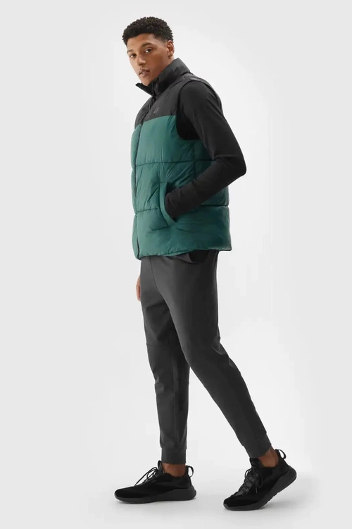 Puchowy Bezrękawnik Męski 4F 4FWAW24TVJAM147-40S Zielona
