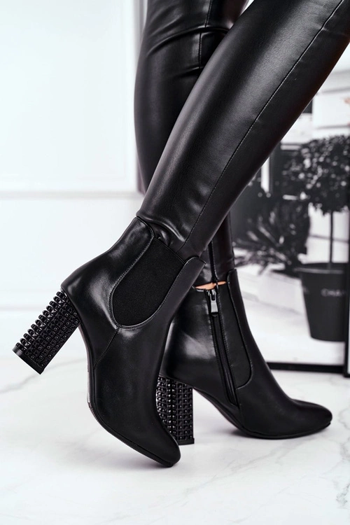 Botki Damskie Na Słupku Czarne In Your Eyes