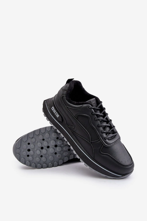 Ocieplane Sneakersy Męskie Big Star OO174675 HI-POLY SYSTEM Czarne