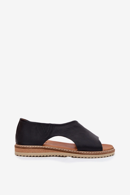 Skórzane Sandały Damskie Artiker 46C1016 Czarne