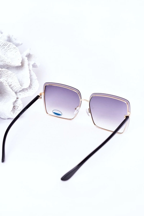 Złote Kwadratowe Okulary Szare Ombre