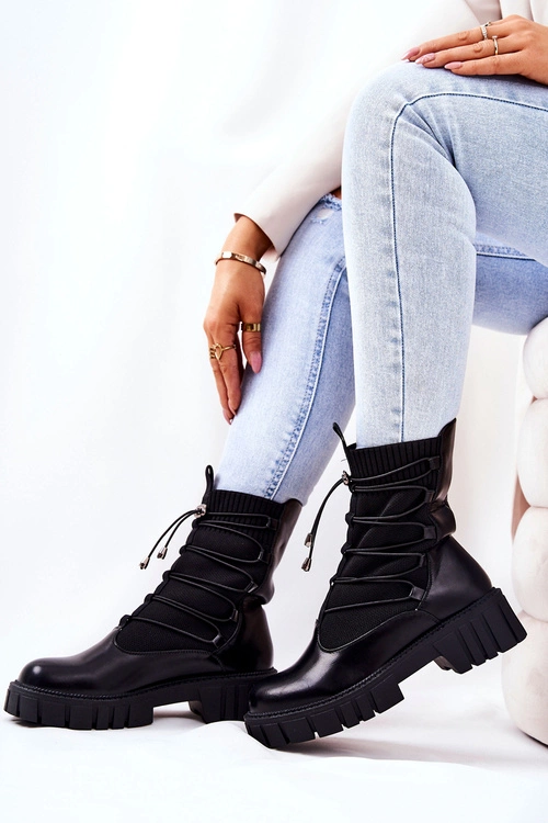 Botki Workery Ze Skarpetą Czarne Connor