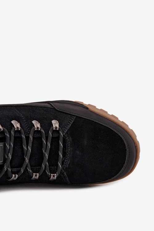 Zamszowe Buty Trekkingowe Męskie Big Star SS174265 Czarne