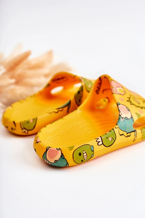 Lekkie Dziecięce Klapki Dinozaury Pomarańczowe Astro