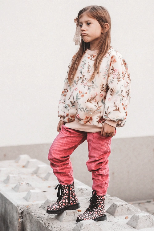 Ocieplane Botki Dziecięce Na Suwak Czarno-Różowe Dolida