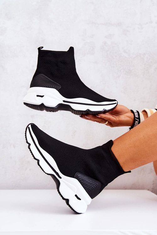 Buty Sportowe Wysoka Skarpeta Czarne Bailee