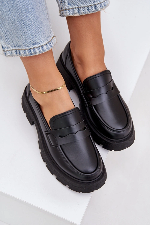 Mokasyny Damskie Z Eko Skóry Czarne Sendall