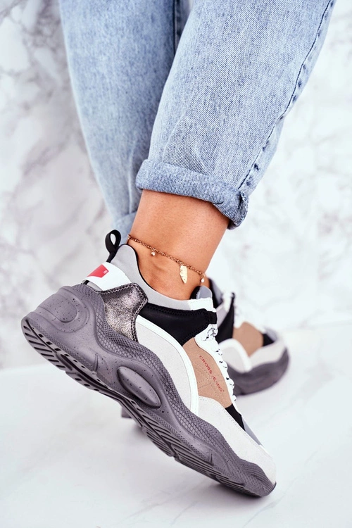 Sportowe Damskie Buty Cross Jeans Szare GG2R4037