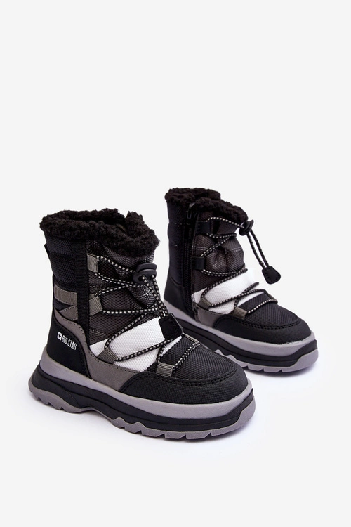 Dziecięce Śniegowce Ocieplane Na Suwak Czarne Big Star MM374193