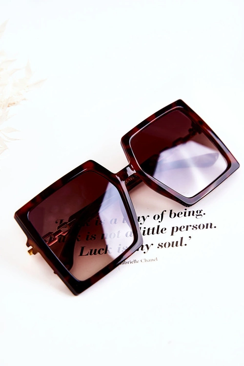 Duże Okulary Przeciwsłoneczne Kwadratowe Marmurkowe V130043 Brązowe