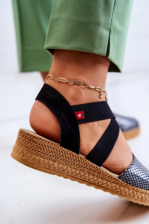 Damskie Modne Espadryle Big Star JJ276035 Czarne