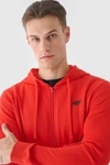 Męska Bluza Dresowa Na Zamek Z Kapturem 4FWMM00TSWSM1466-60S Czerwona