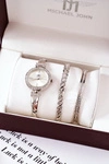 Zestaw Zegarek i Dwie Bransoletki Michael John Srebrny