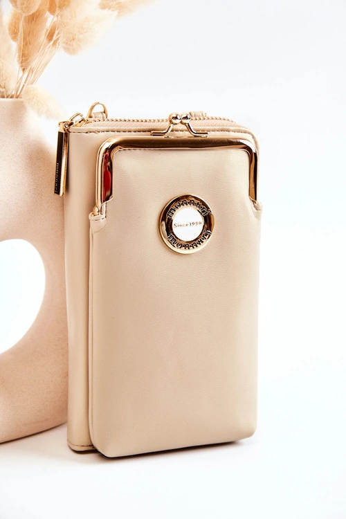 Elegancka Torebka Portfel 2w1 Monnari ETUA050-023 Beżowo-Złota